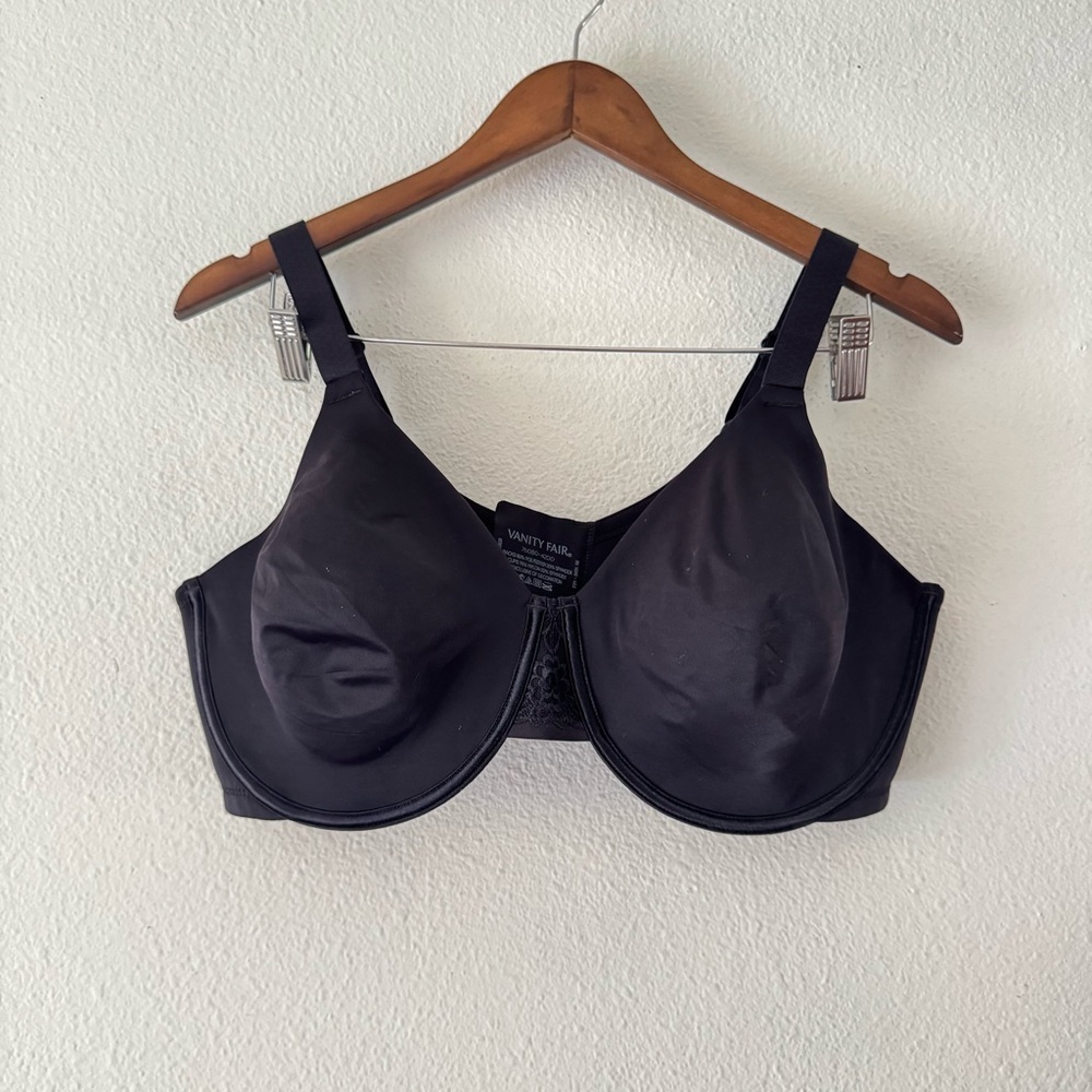 VANITY FAIR Beauty Back Full Figure Minimizer Underwire Bra 42DD Black Seamless - Picture 9 of 12